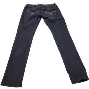 Rock Revival Sora Skinny black jeans red gem flap pocket